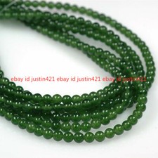 Natural 6mm Green Jade Round Gemstone Loose beads 15Inch AAA