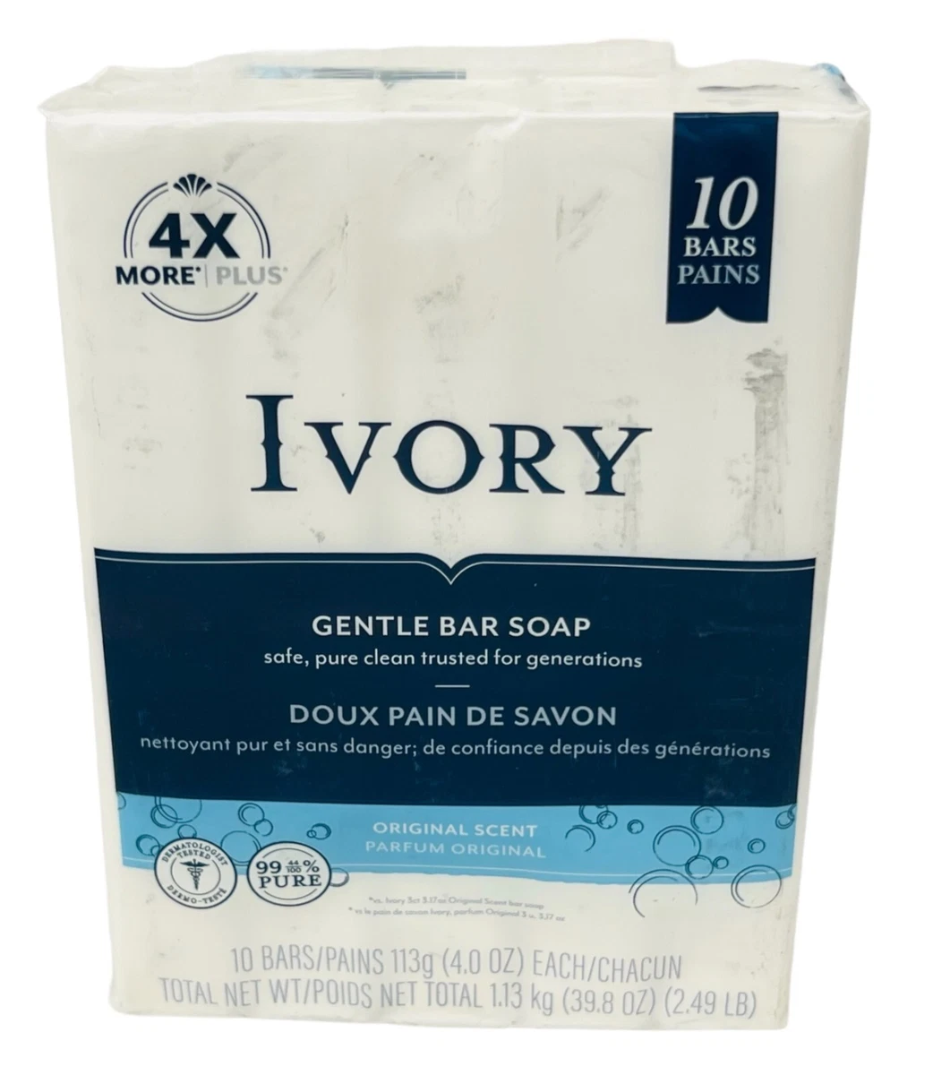 Ivory Gentle Bar Soap Original Scent 10 Bars 39.8 oz