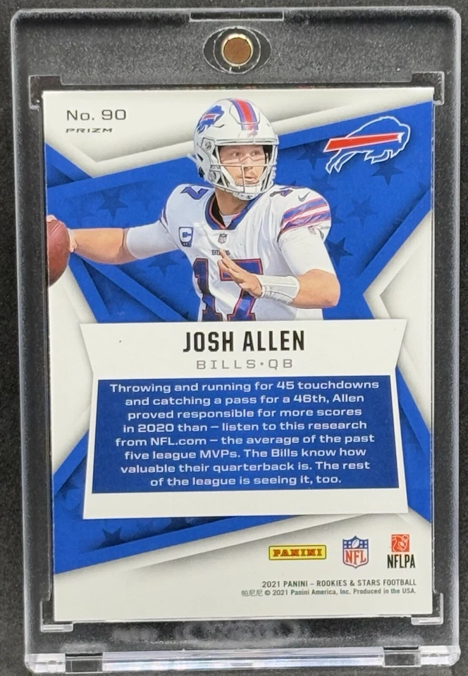 JOSH ALLEN RARE PULSAR REFRACTOR PANINI SSP INVESTMENT CARD BILLS MVP MINT - Image 2 of 2