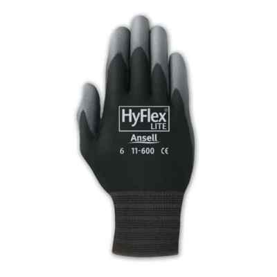 Ansell Hyflex 11-600 Black Polyurethane Coated Gloves -8-9-10-11 / 12 PAIR
