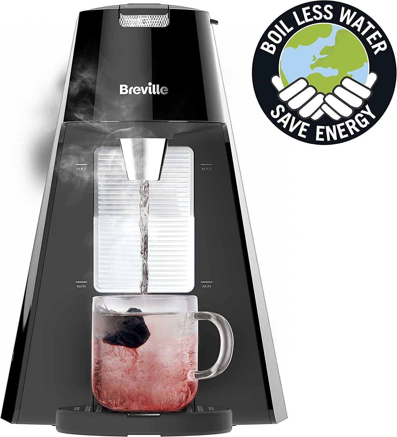 BREVILLE VKT124 Hot One Cup Energy Saving Dispenser Kettle Black Fast