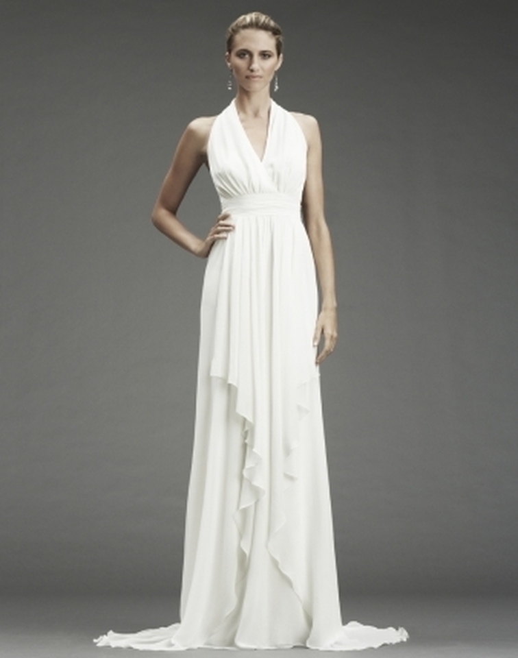 NICOLE MILLER GRECIAN INSPIRED HALTER BRIDAL WEDDING GOWN DRESS 6 $1100  FA0028 | eBay