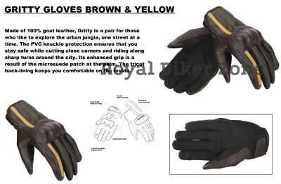 ROYAL ENFIELD ''GRITTY GLOVES'' ''BROWN & YELLOW''