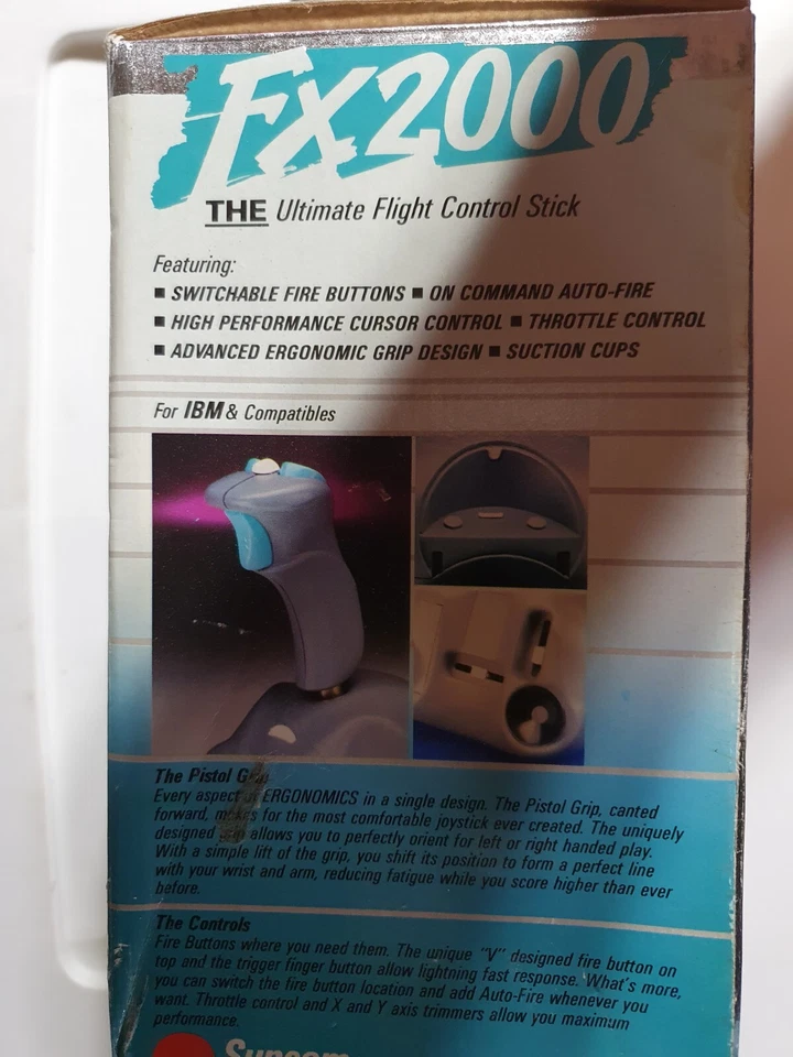 FX2000 THE ULTIMATE FLIGHT CONTROL STICK SUNCOM TECHNOLOGIES FOR IBM AND COMPAT. - Image 3 of 4