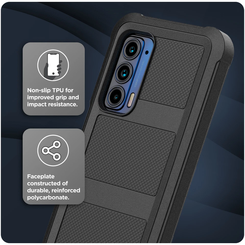 Funda protectora de cuerpo completo para teléfono Motorola Edge 2021 5G UW, funda protectora resistente Foto 4 de 4