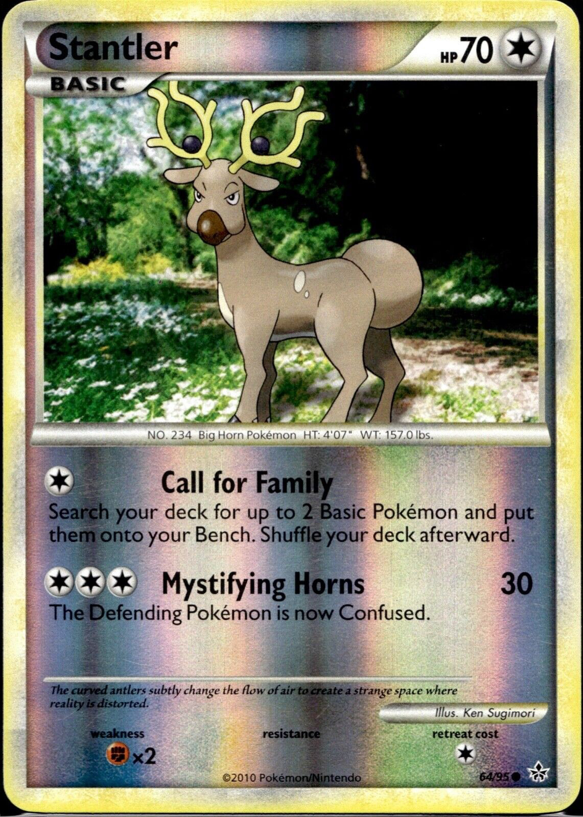 Stantler 64/95 Reverse Holo HGSS Unleashed Pokémon Card NM/LP