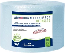 Large Roll of 175 Feet of Recycled Small plus Bubble Wrap for Packing, Moving an