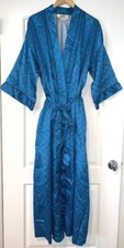 Vintage David Brown Boutique I Magnum Robe Loungewear Made in USA L Blue Pattern