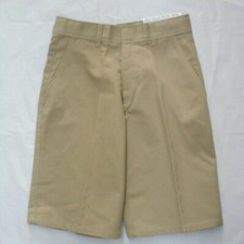 Boys Khaki Pirma Press Adjustable Waist Uniform Shorts Size 10