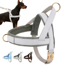 Arnés para perros sin tirar con nombre personalizado Cusotm hebilla clip frontal chaleco para mascotas
