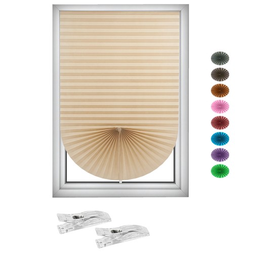 Pleated Window Shades,No Drill Blinds,Temporary Window Blinds,Self AdhesiveCover - Picture 100 of 107
