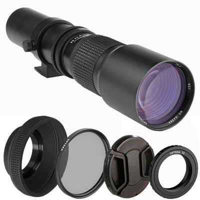 Opteka 500mm f/8 HD Telephoto Preset Lens for Olympus OM-D E-M10, PEN E-PL7, OM-
