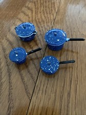 8 Piece Dollhouse Enamelware Pots And Pans