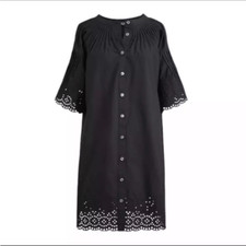 J Crew Jolie dress in eyelet cotton poplin Womens XS Black