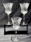 Vintage Glastonbury-Lotus 7.75" Water Wine Glass Stem MARTY Pattern - Set Of 3
