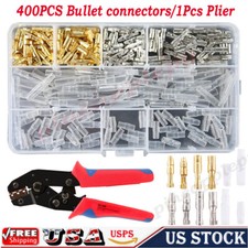400PCS Brass Bullet Connectors Male Female Crimp Terminals 3.9mm Kit Automotive