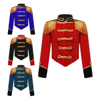 FEESHOW Mädchen Zirkusdirektor Kostüm Jacke Zirkus Uniform Mantel Fasching Mottoparty