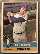 1976 Topps Ed Kranepool Baseball Card #314 New York Mets First Base Low Grade