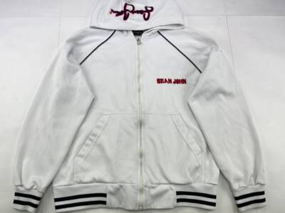 Sean John hoodie, white, vintage hip-hop sweatshirt, 90s hip hop