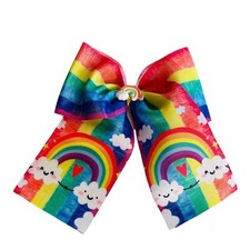 Rainbow Cheer Hair Bow for Girls, Toddler Handmade New
