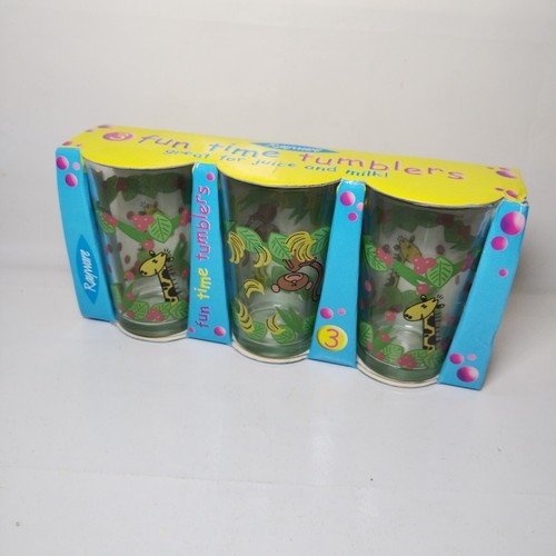 Rayware Fun Time dekorierte Becher Glas x3 Vintage in Verpackung Jungle Monkey - Bild 2 von 11