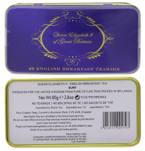 Queen Elizabeth ll of Great Britain English Breakfast Tea 40