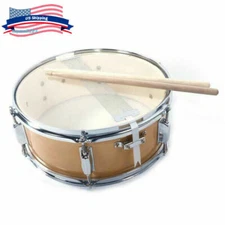 US 14”x5.5" Portable Marching Snare Drum Wood&Metal w/2Drumsticks Drum Strap Kit