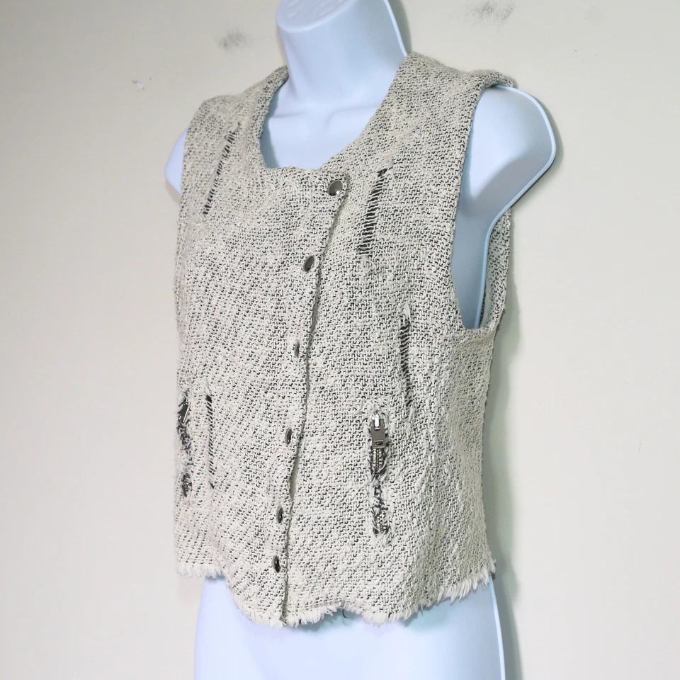 $525 IRO - Chaqueta Chaleco Florence Tweed Tejido Carga Bolsillos con Cremallera - Para Mujer Talla 1 🔥 Foto 3 de 4