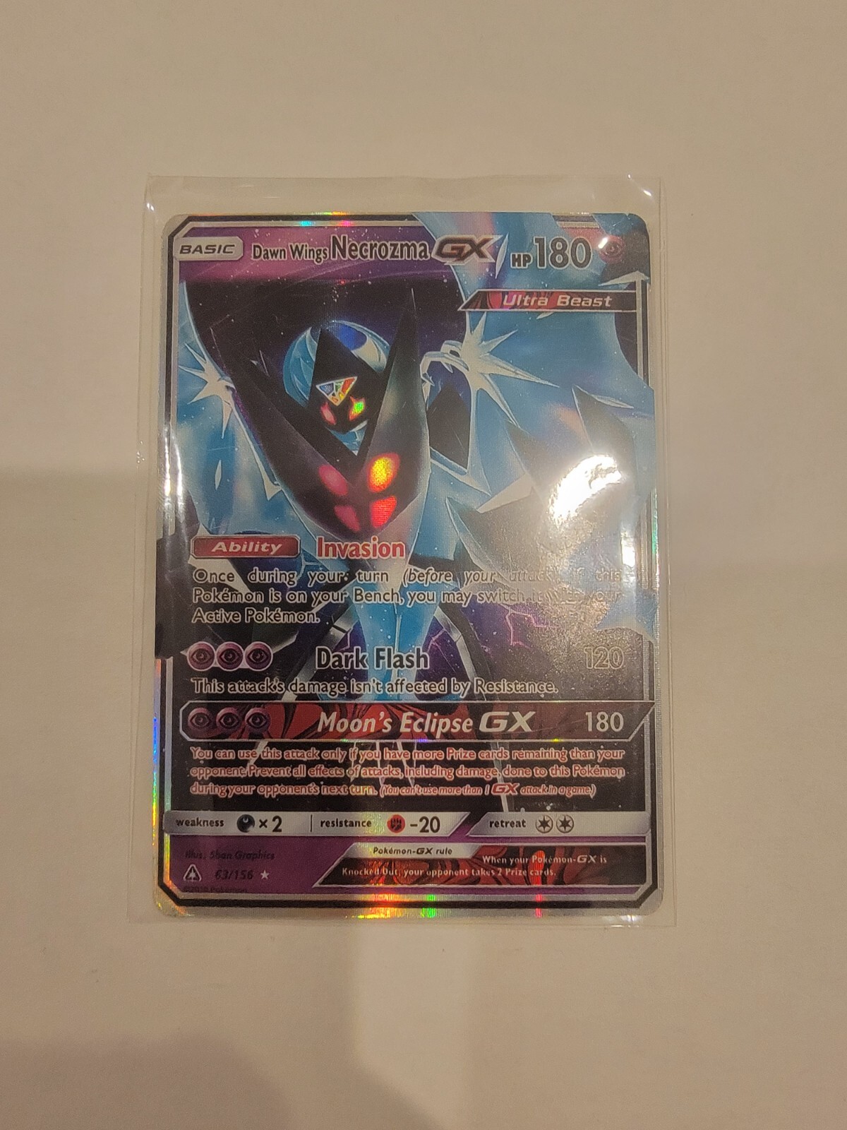 Pokémon TCG Dawn Wings Necrozma GX Sun & Moon: Ultra Prism 063/156 Holo Ultra NM