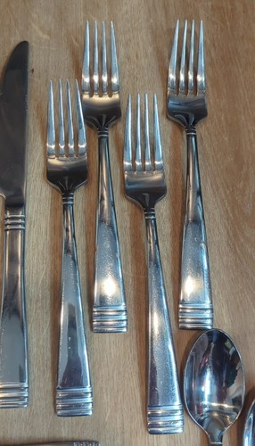 Vtg Hampton Silversmiths Stainless Steel Flatware Set 4 Place Settings Retro - Picture 5 of 7