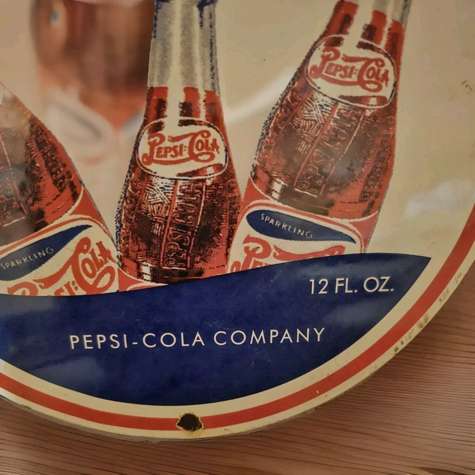 VINTAGE PEPSI-COLA PORCELAIN BEVERAGE SODA GAS STATION SIGN PEPSI BEVERAGE.. - Image 2 of 4