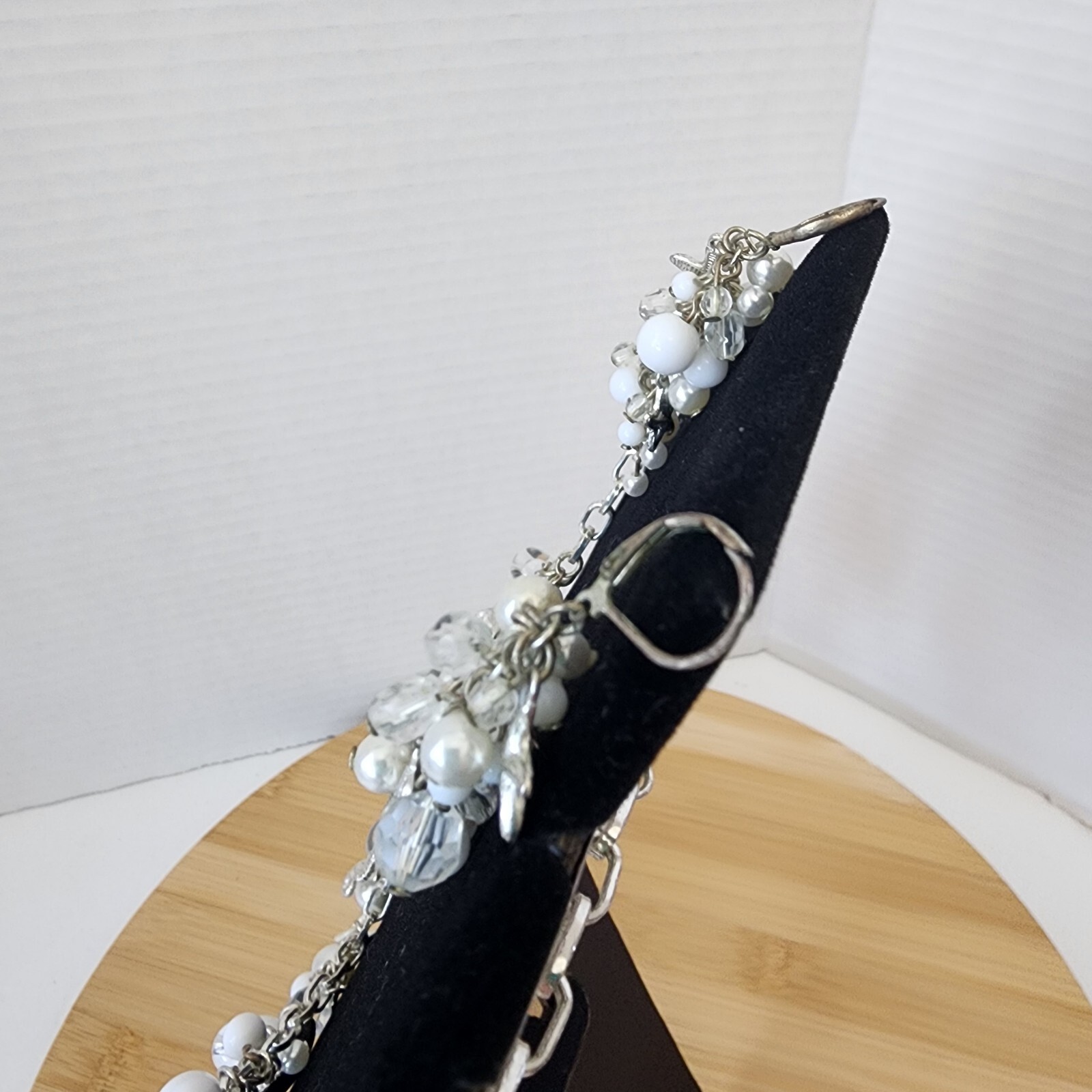 Statement Bib Necklace & Earring Set Silver Tone … - image 6