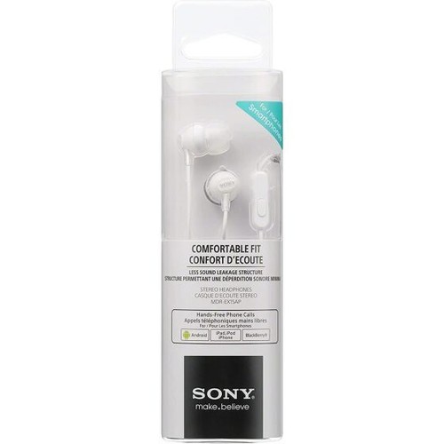 Sony MDREX15APW White Fashion Color EX Series Earbud Headset with Mic - Picture 3 of 3