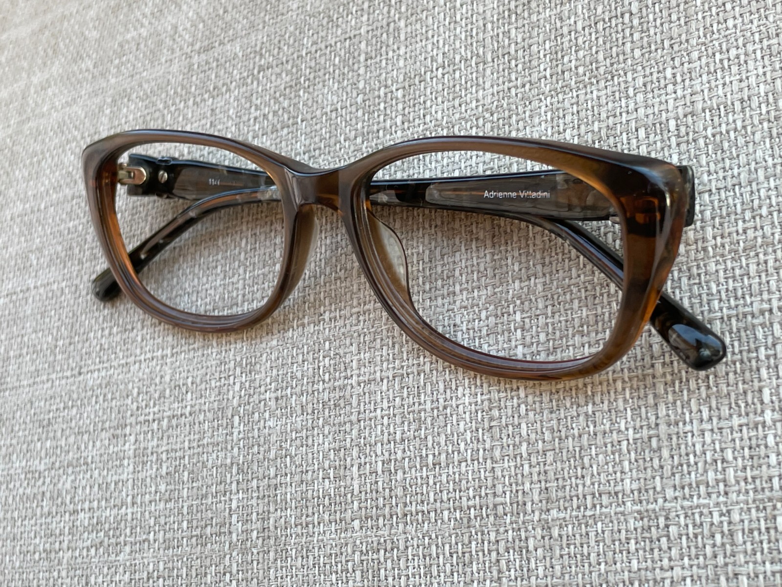 Adrienne Vittadini Women Eyeglasses Frame Brown/Black Tone Glasses