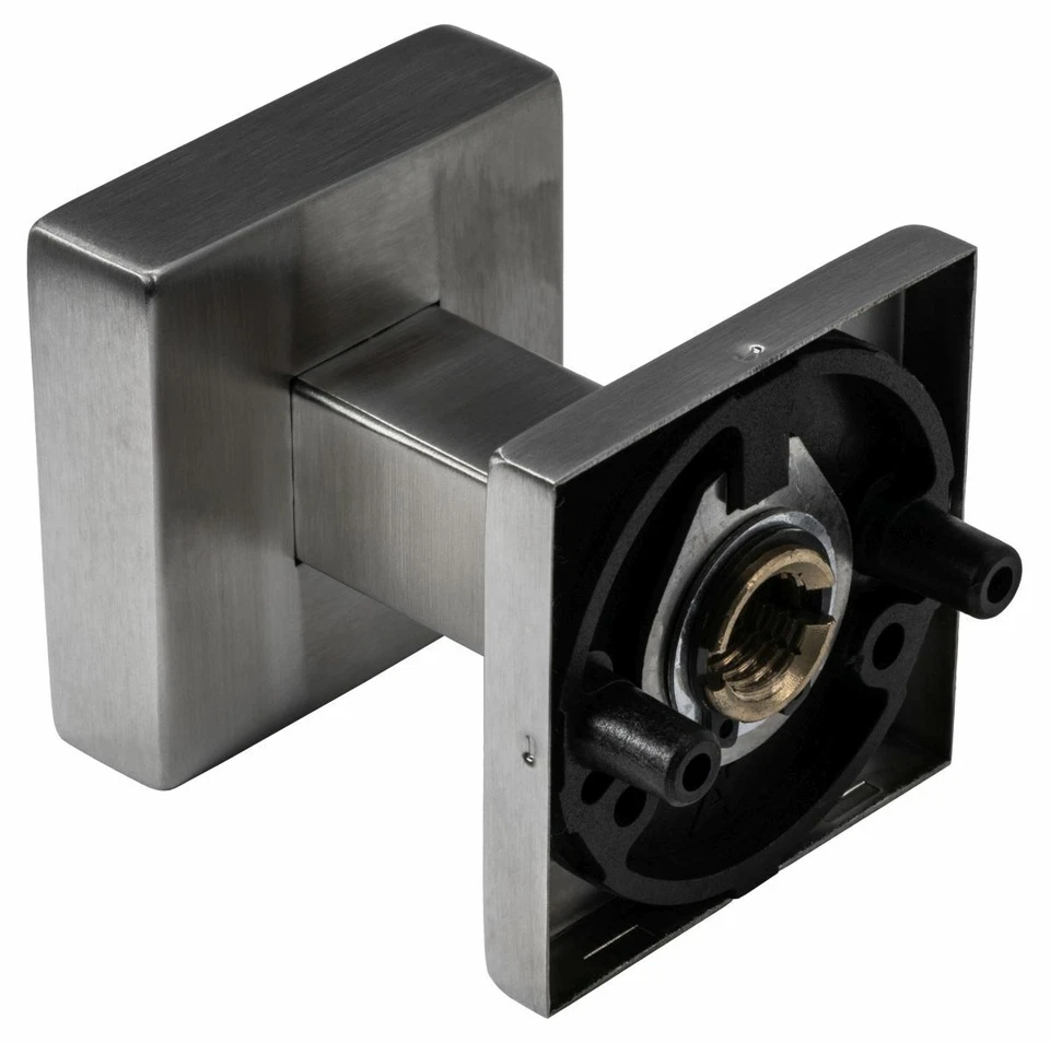 Maniglia Porta Acciaio Inox Knauf per Camera Pulsante Ingresso Argento Quadrato - Immagine 3 di 4