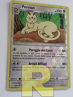 Persian  Team Game 126/181  Reverse Holo Foil  Pokemon  Italian Good