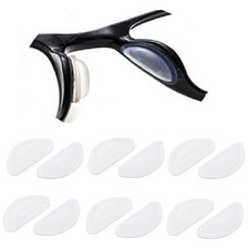 12 Pc Soft Nose Pad Stick On Silicon Anti Slip Eyeglasses Sunglasses Glass White