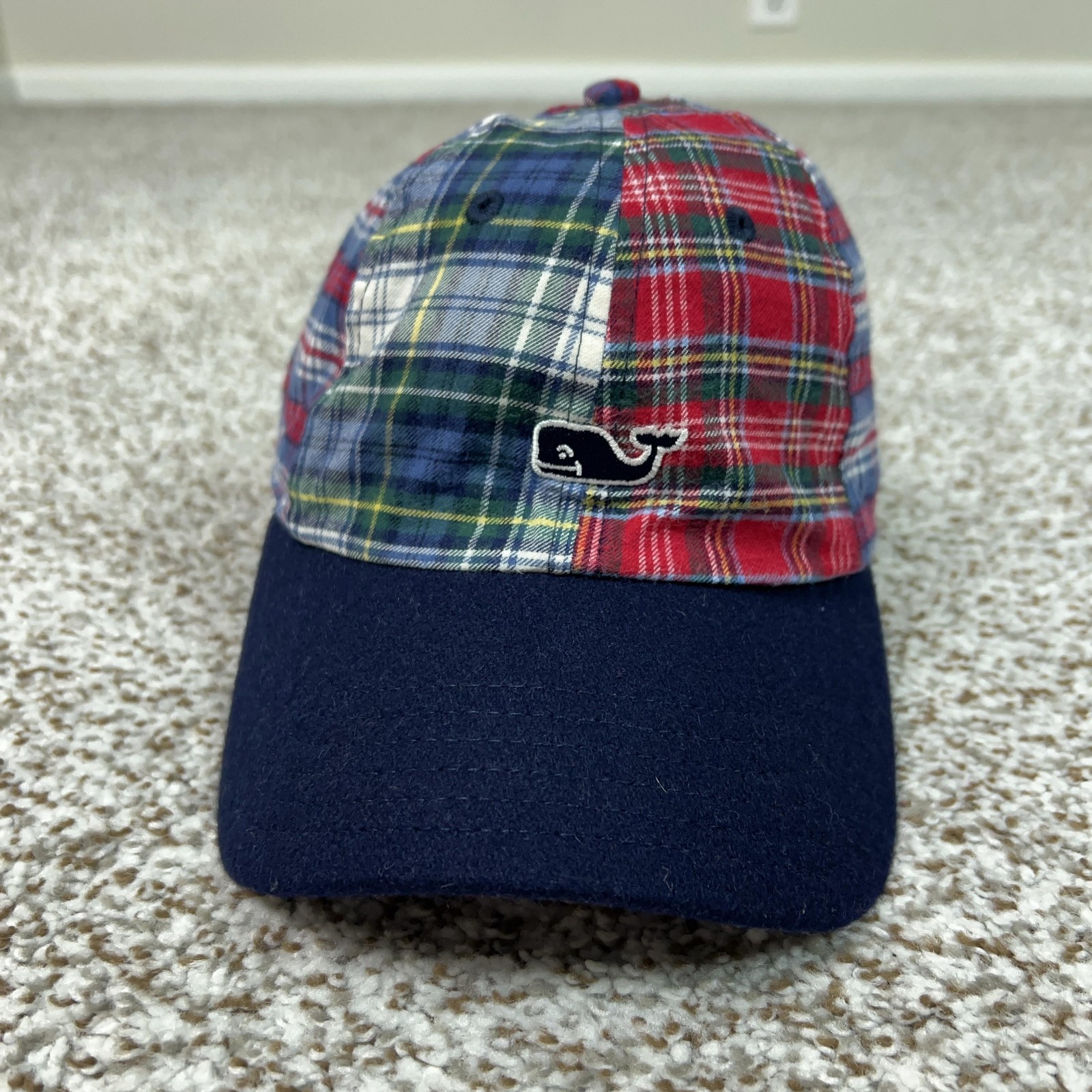 Vineyard Vines Hat Cap Strap Back Patchwork Plaid… - image 1