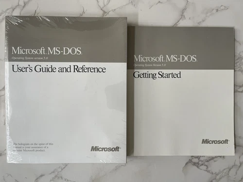 VTG Microsoft MS-DOS 5.0 Users Guide & Reference New Sealed Getting Started Used