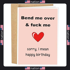 Naughty Birthday Card for Husband or Boyfriend - Rude  Funny Gifts for Him