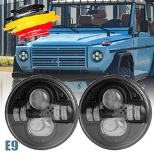 7 Zoll 45W Paar E9 LED Scheinwerfer für PUCH G G-Klasse 250 GD Wolf W460 schwarz