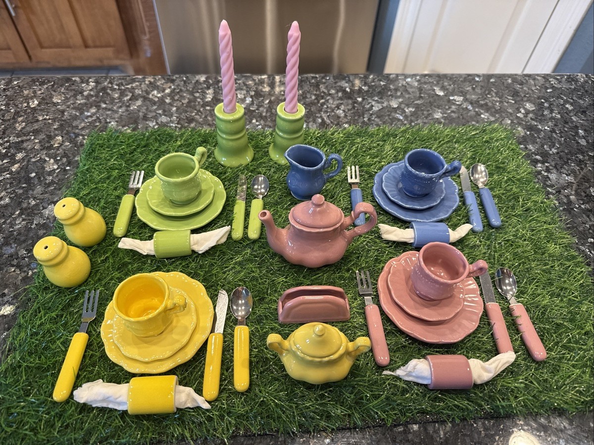 Vintage Fiesta Style 40 PC Children's Tea & Dinner Set By Frenzy