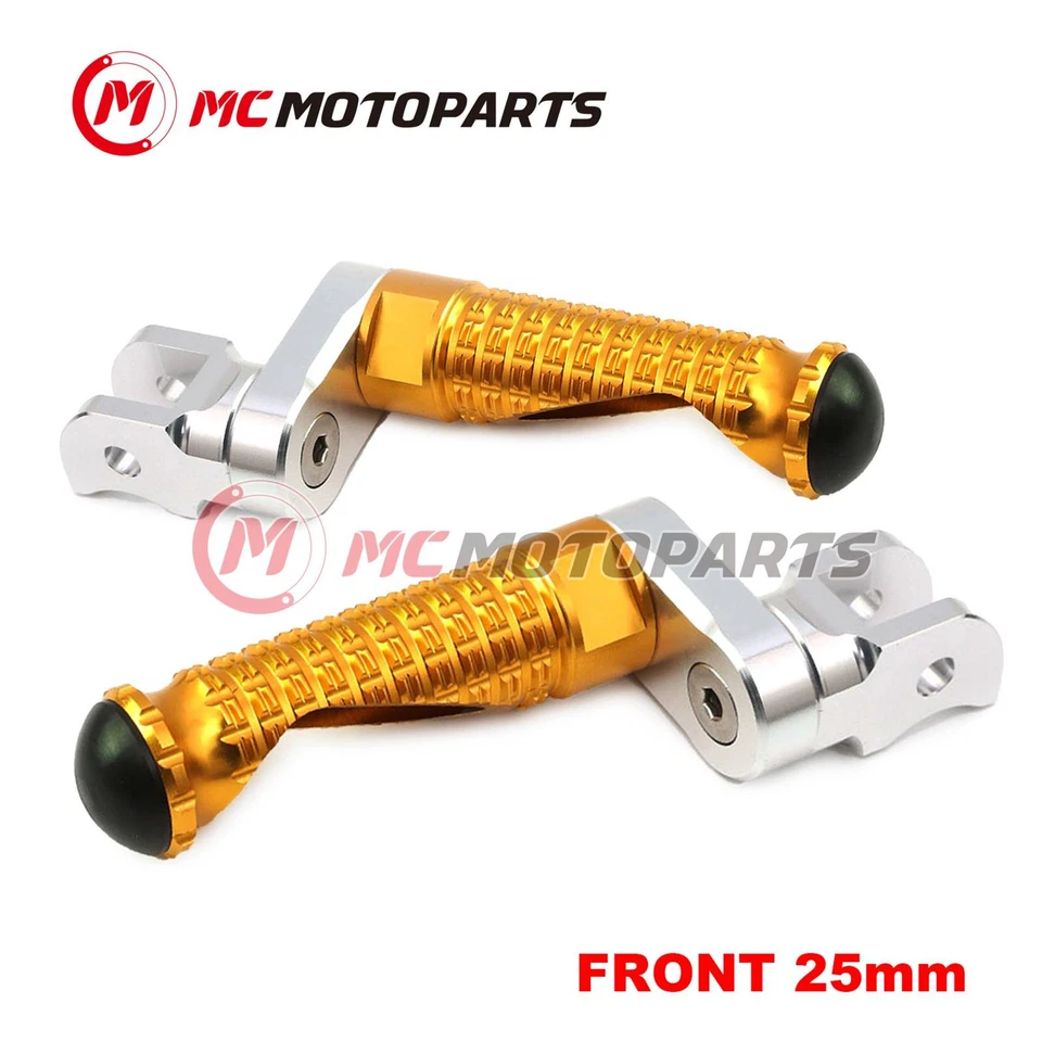 For BMW F800R 09-18 17 16 15 14 13 12 11 MPRO 25mm Extended GOLD Front Foot Pegs Foto 2 de 4