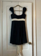 Party Dress! MILLY NY Dress Silk Empire Waist Polka Dot Sash