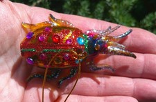 Cody Foster Glass Carnival Beetle Christmas Ornament New