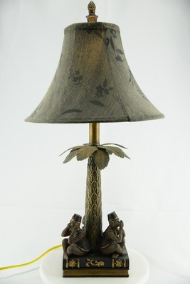 Orion's 2003 Three Wise Monkeys Tropical Palm Table Accent Lamp 25 Inches Tall