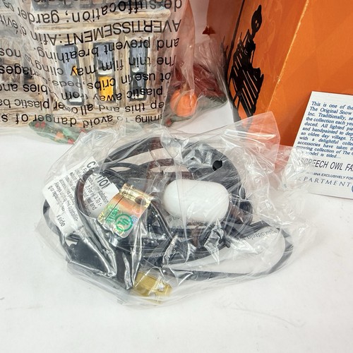 Dept 56 Halloween Screech Owl Farmhouse 808988 Snow Village Light Up New OBOX - Picture 18 of 18