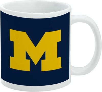 University of Michigan Primary Logo Ceramic Coffee Mug, Novelty Gift Mugs for Co