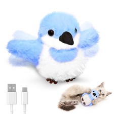Flappy Bird Cat Toy Realistic Interactive Cat Toy with Sparrow Bird Chirp Tw...