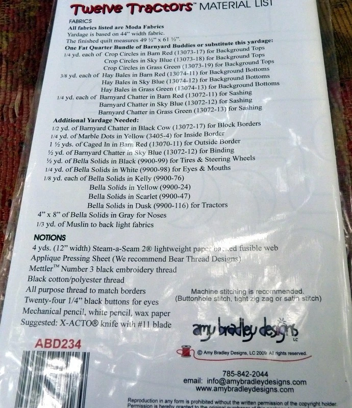 *VTG "TWELVE TRACTORS" 49" x 61" Amy Bradley Pattern Uncut Quilt - Image 2 of 2